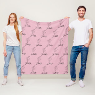 Personalized May Lily of the Valley Birth Flower Fleece Blanket