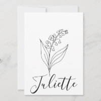 Personalized May Lily of the Valley Birth Flower 