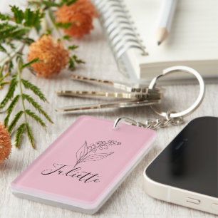 Personalized May Lily of the Valley Birth Flower Keychain