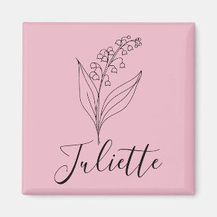 Personalized May Lily of the Valley Birth Flower Magnet