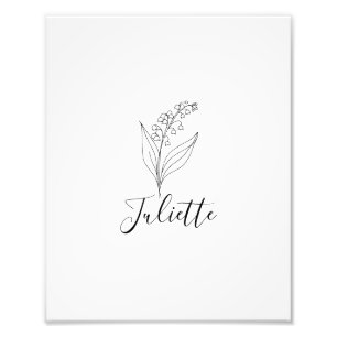 Personalized May Lily of the Valley Birth Flower  Photo Print