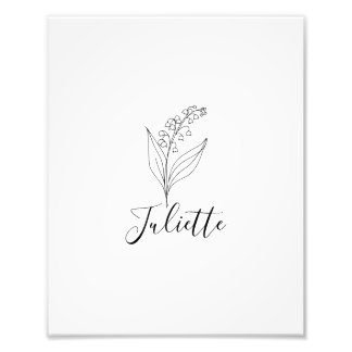 Personalized May Lily of the Valley Birth Flower  Photo Print