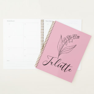 Personalized May Lily of the Valley Birth Flower Planner