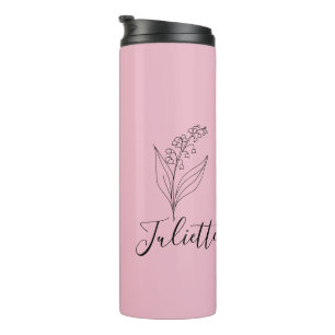 Personalized May Lily of the Valley Birth Flower Thermal Tumbler