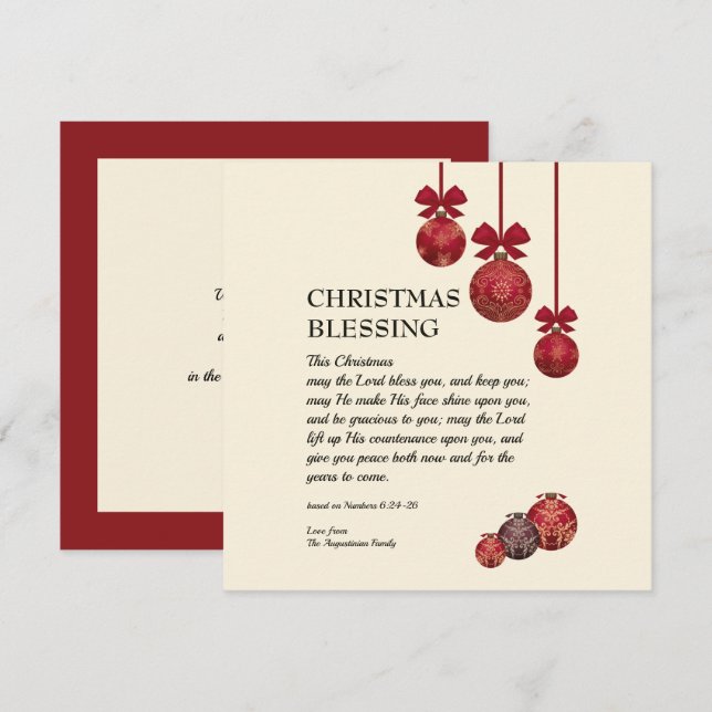 Personalized MAY THE LORD BLESS YOU | Christmas Holiday Card (Front/Back)