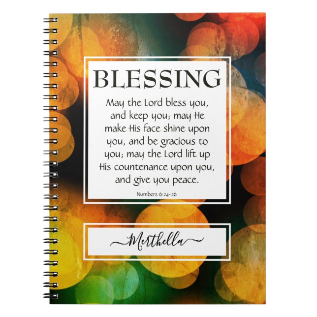 Personalized MAY THE LORD BLESS YOU Prayer Journal (Front)
