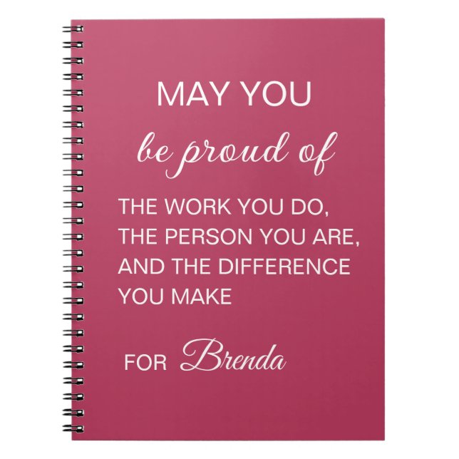 Personalized May You Be Proud  Notebook (Front)
