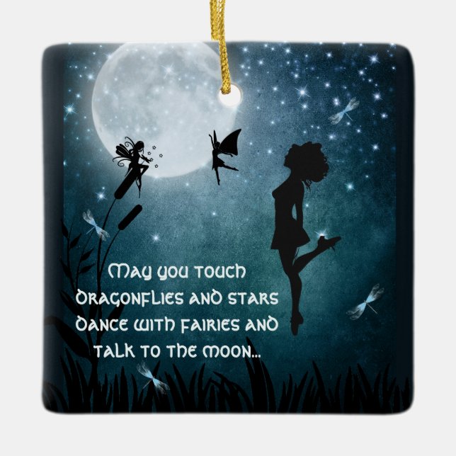 Personalized May You Dance w/ Fairies Irish Dance Ceramic Ornament (Front)