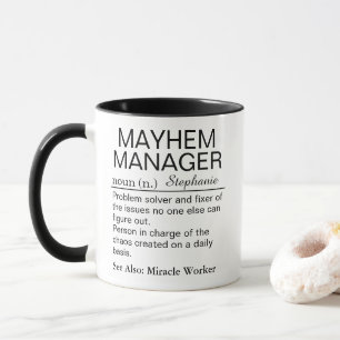 Personalized Mayhem Manager Definition Mug