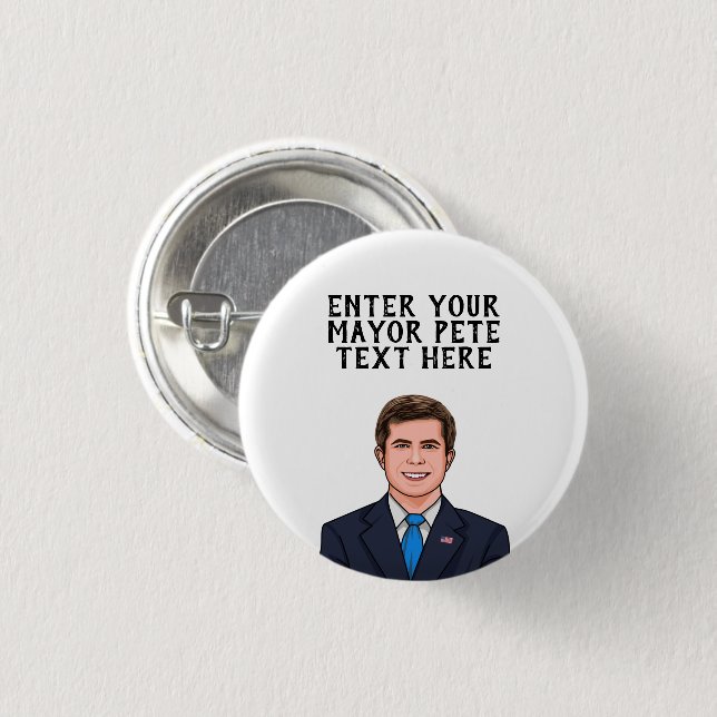 PERSONALIZED MAYOR PB 1 INCH ROUND BUTTON (Front & Back)