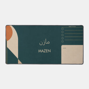 Personalized MAZEN Geometric Weekly Focus Desk Mat