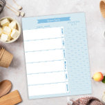 Personalized Meal Planner and Shopping List Blue Notepad<br><div class="desc">Blue meal planner and shopping list for an organized week ahead any family can use. This meal planner template could be customized by changing the wording as you see fit. You could change it for events and scheduling or more niche needs as needed. Makes a great gift idea for Mother's...</div>
