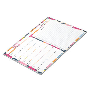 Personalized Meal Planner with Fruit Pattern Notepad