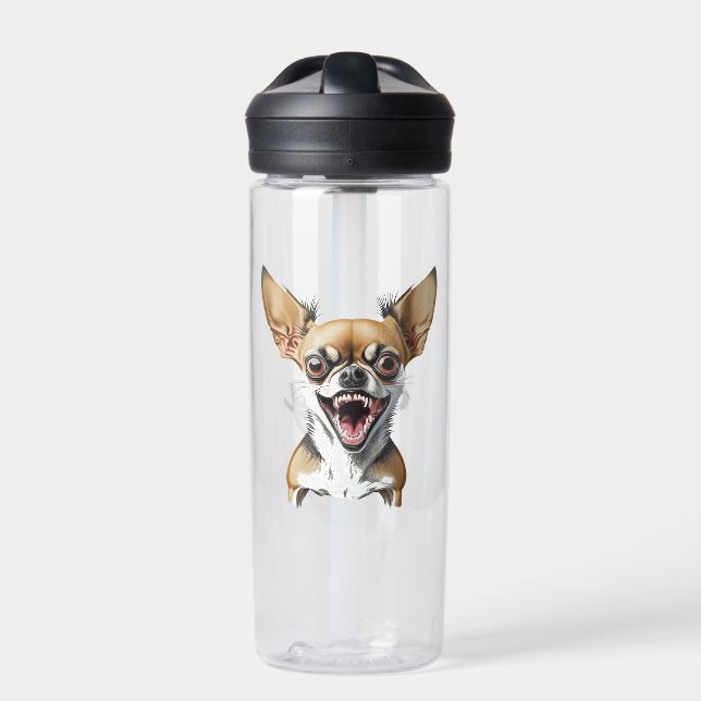 Personalized Mean Chihuahua | Funny Dogs Water Bottle (Front)