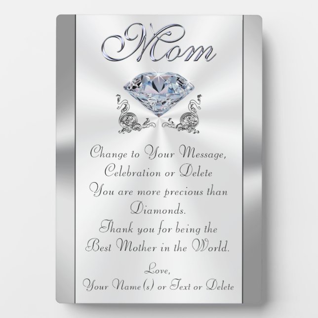 Personalized Meaningful Gifts for Mom, Stunning Plaque (Front)