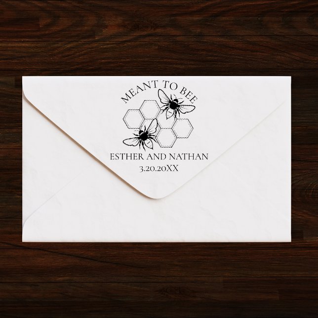 Personalized Meant to Bee Wedding Favour Tag Self-inking Stamp (Meant to Bee Wedding Favor Tag Self-inking Stamp)