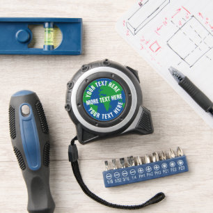 Personalized measuring tape with planet earth logo 1