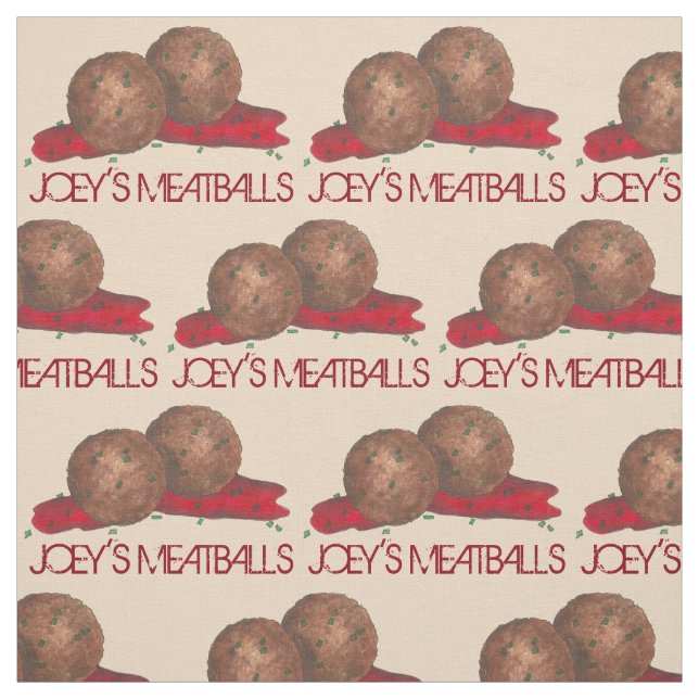 Personalized Meatballs Italian Food Restaurant Fabric (Swatch)