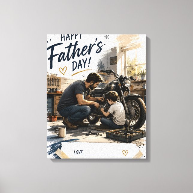 Personalized Mechanic Dad Father’s Day Canvas Print (Front)