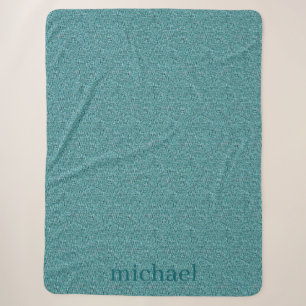 Personalized Med. Dark Teal Sherpa Blanket