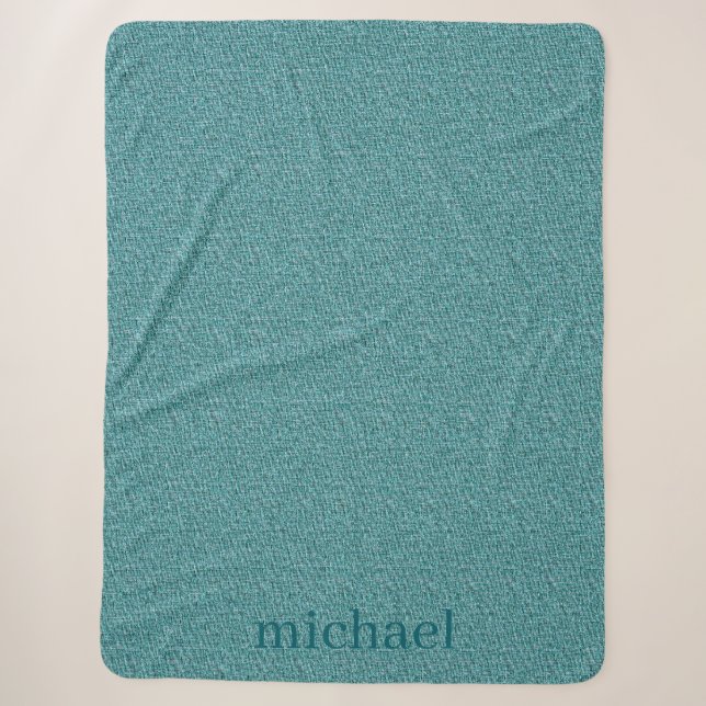 Personalized Med. Dark Teal Sherpa Blanket (Front)