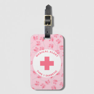 Personalized Medical Alert Diabetic Gift Diabetes Luggage Tag