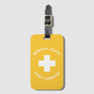 Personalized Medical Alert Diabetic Gift Diabetes Luggage Tag