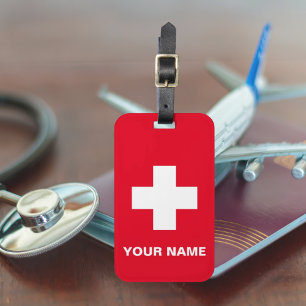 Personalized Medical Alert  Red Luggage Tag