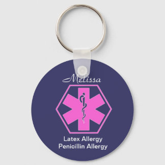 Personalized Medical allergy alert keychains