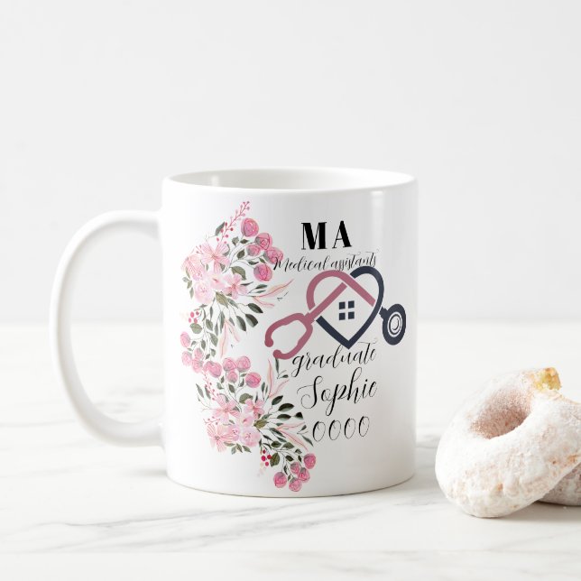 Personalized medical assistants graduate coffee mug (With Donut)