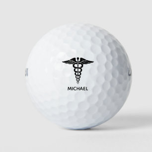 Personalized Medical Caduceus Golf Balls