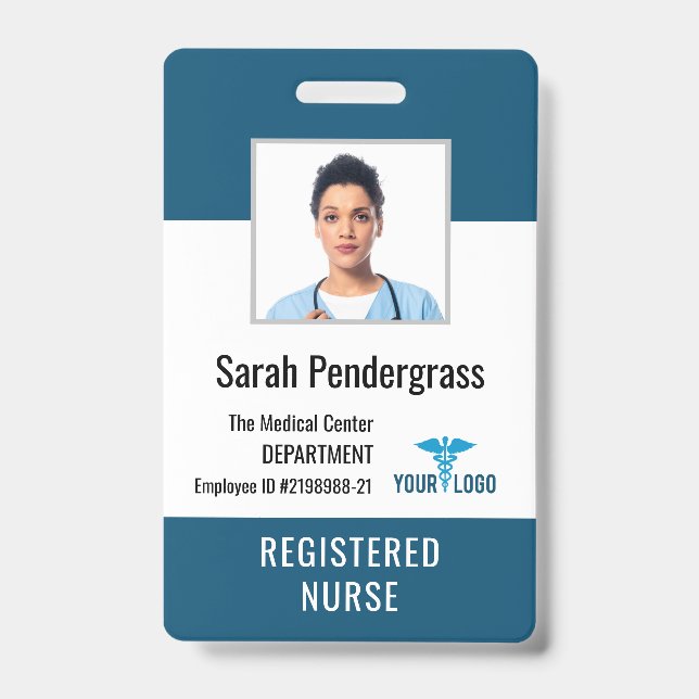 Personalized Medical Centre Employee Photo ID Badge (Front)