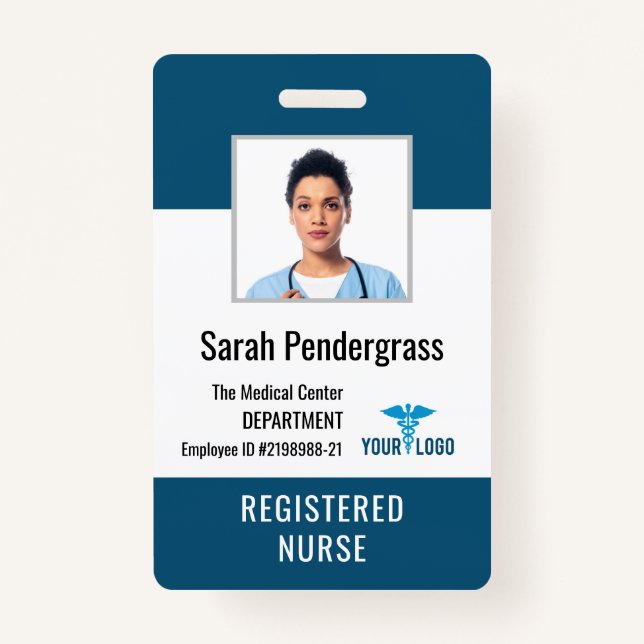 Personalized Medical Centre Employee Photo ID Badge (Front)