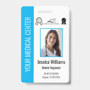 Personalized Medical Certified Employee Blue ID  Badge