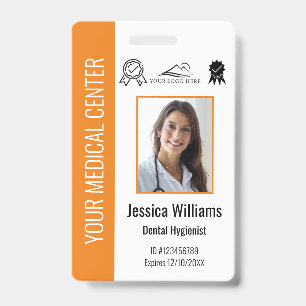 Personalized Medical Certified Employee Orange ID Badge