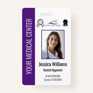 Personalized Medical Certified Employee Purple ID Badge