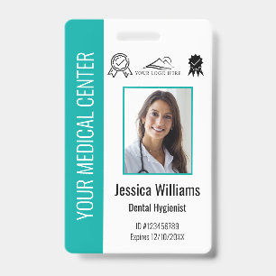 Personalized Medical Certified Employee Teal ID Badge