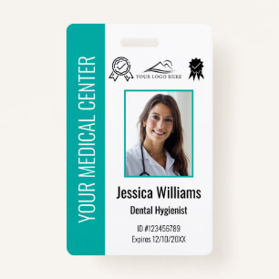 Personalized Medical Certified Employee Teal ID Badge