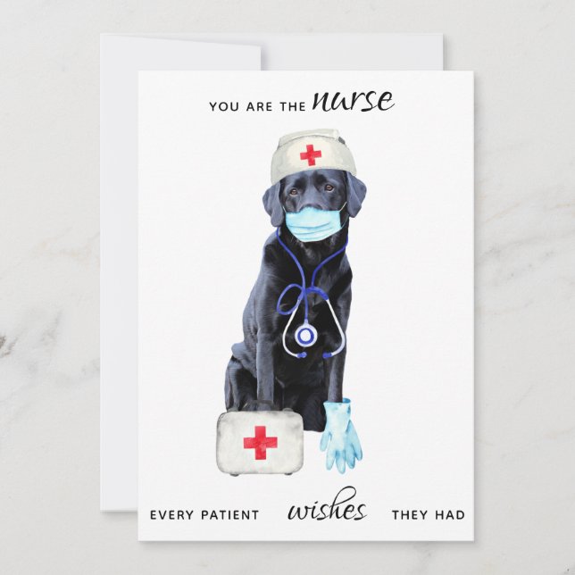 Personalized Medical Cute Nursing Dog Nurses Day Holiday Card (Front)