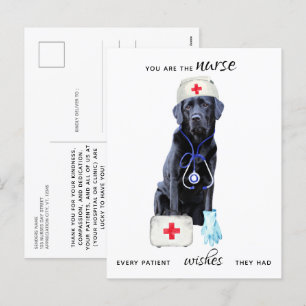 Personalized Medical Cute Nursing Dog Nurses Day Holiday Postcard