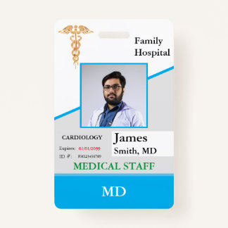 Personalized Medical Employee ID Badge + Barcode