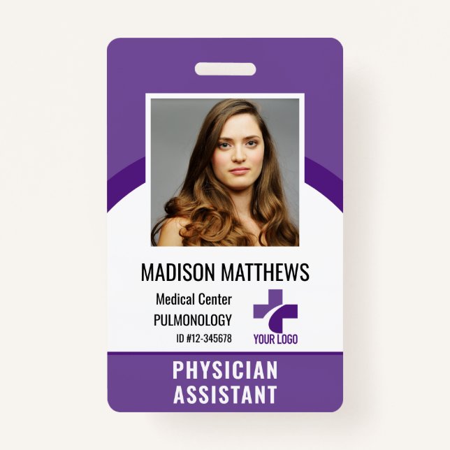 Personalized Medical Employee Logo & Photo ID Badge (Front)