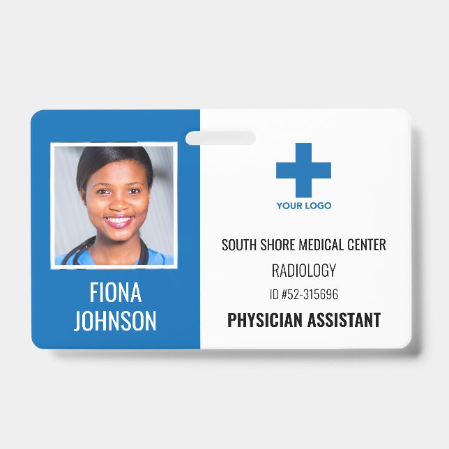 Personalized Medical Employee Logo Photo ID Badge (Front)