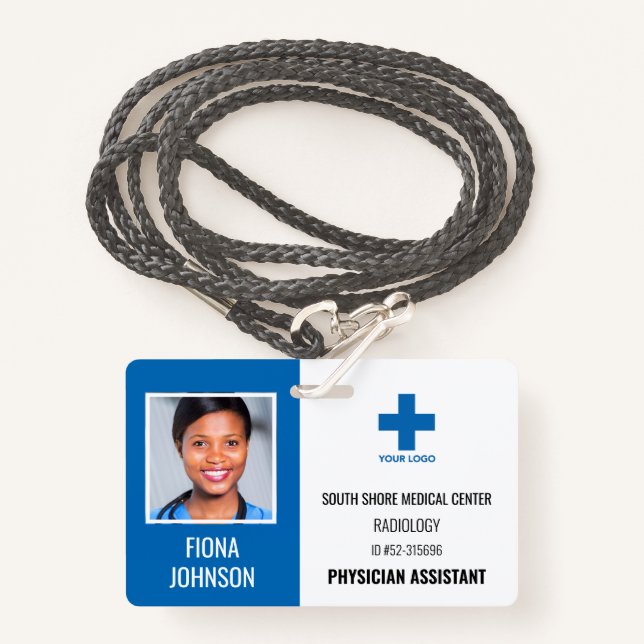 Personalized Medical Employee Logo Photo ID Badge (Front with Lanyard)