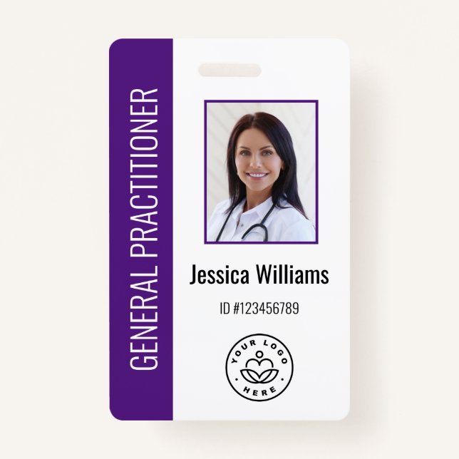 Personalized Medical Employee Logo & Photo ID Badge (Front)