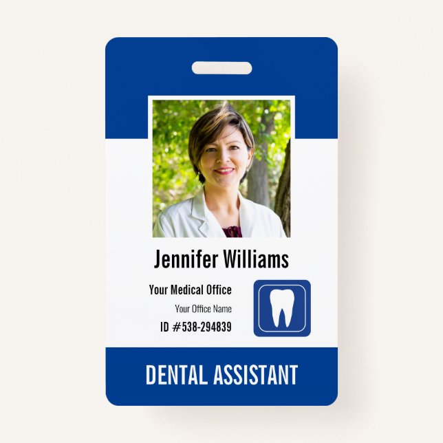 Personalized Medical Employee Logo Photo ID Badge (Front)