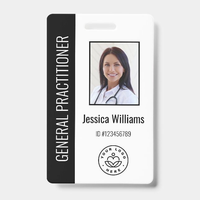Personalized Medical Employee Logo & Photo ID Badge (Front)