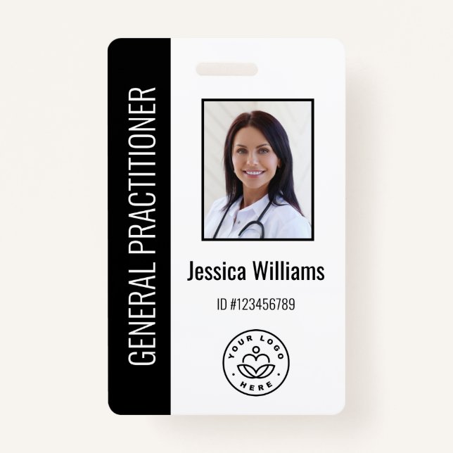 Personalized Medical Employee Logo & Photo ID Badge (Front)