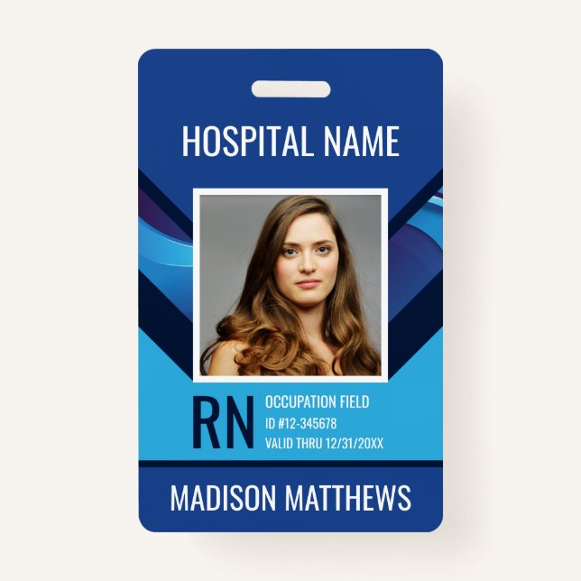 Personalized Medical Employee Photo ID Badge (Front)