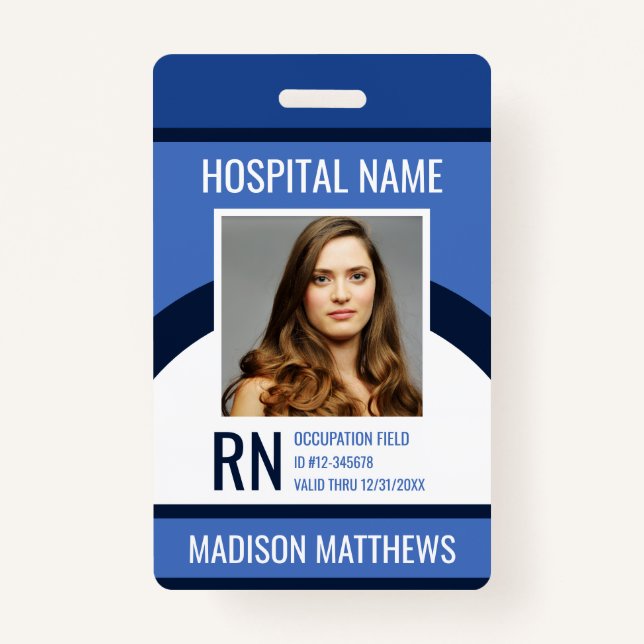 Personalized Medical Employee Photo ID Badge (Front)
